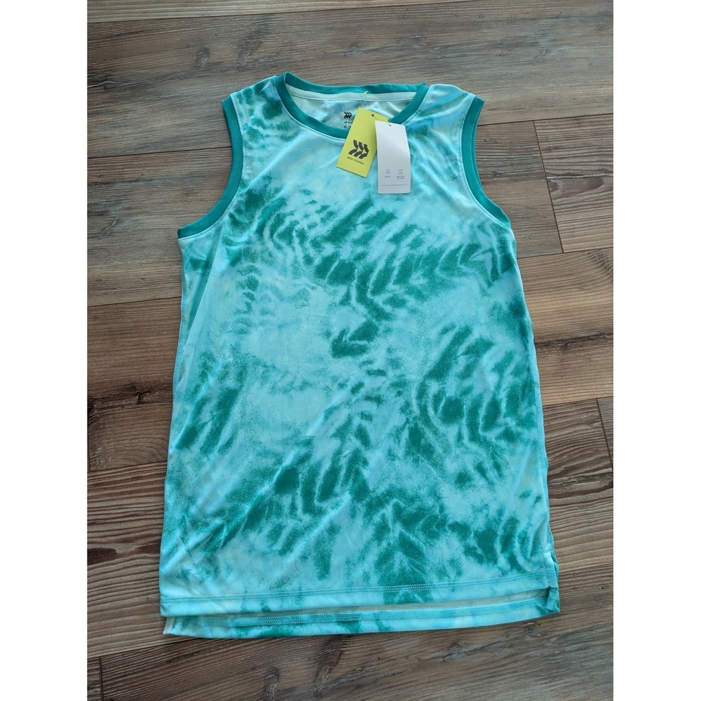 All In Motion Mint Green Tie Dye Sleeveless Activewear Tank Top Shirt XL NWT